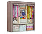 Cloth Wardrobe for Bedroom – Portable Closet Storage Organizer with Hanging Rod and Dust-Proof Cover