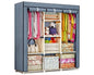 Portable Wardrobe Organizer – Large Fabric Closet Storage with Steel Frame and Dust Cover