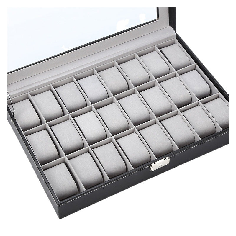 24 Slot Watch Box Organizer, Watch Display Case, Jewelry Display Case
