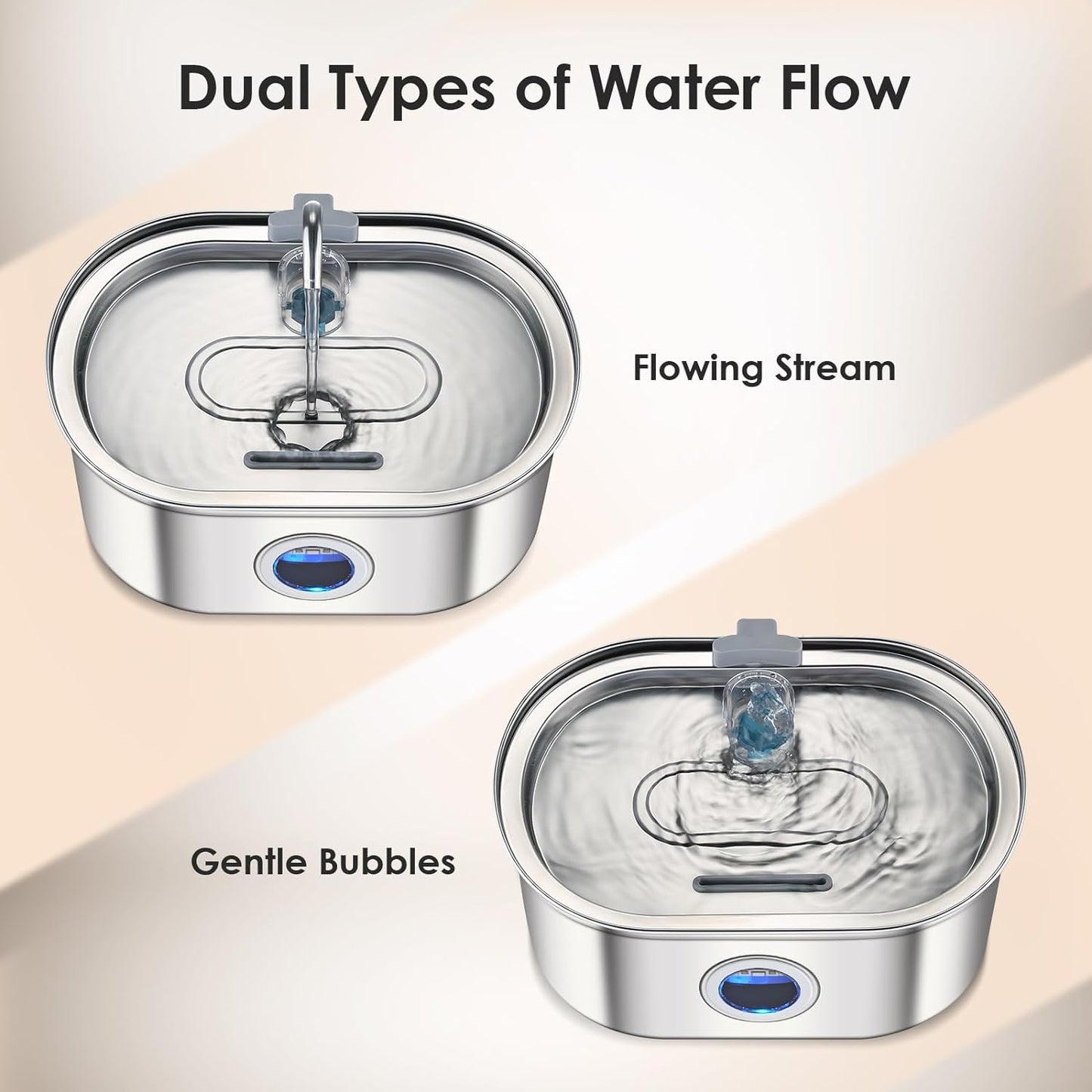 Stainless Steel Cat Water Fountain – 3.2L Water Dispenser with Dual Filter System