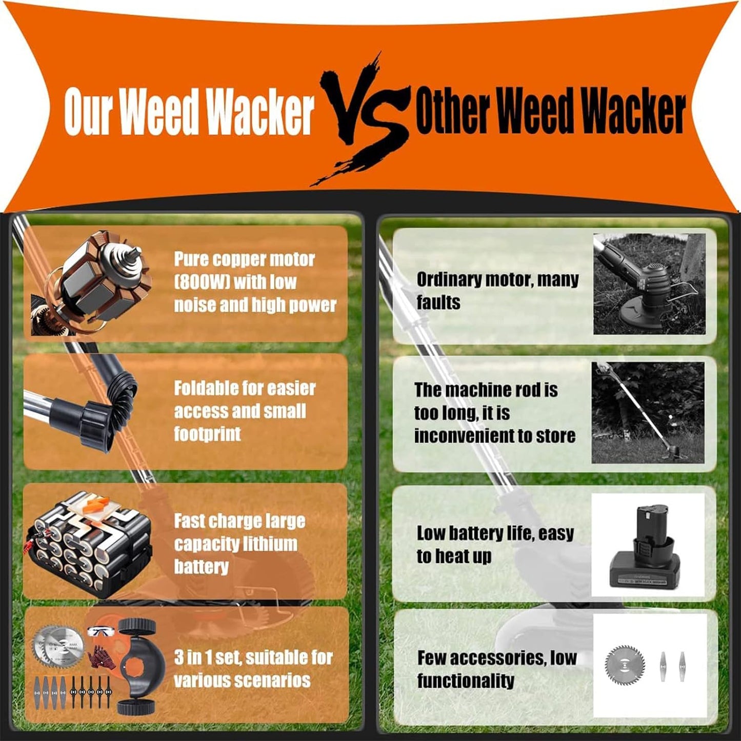 Electric Cordless Brush Cutter for Garden