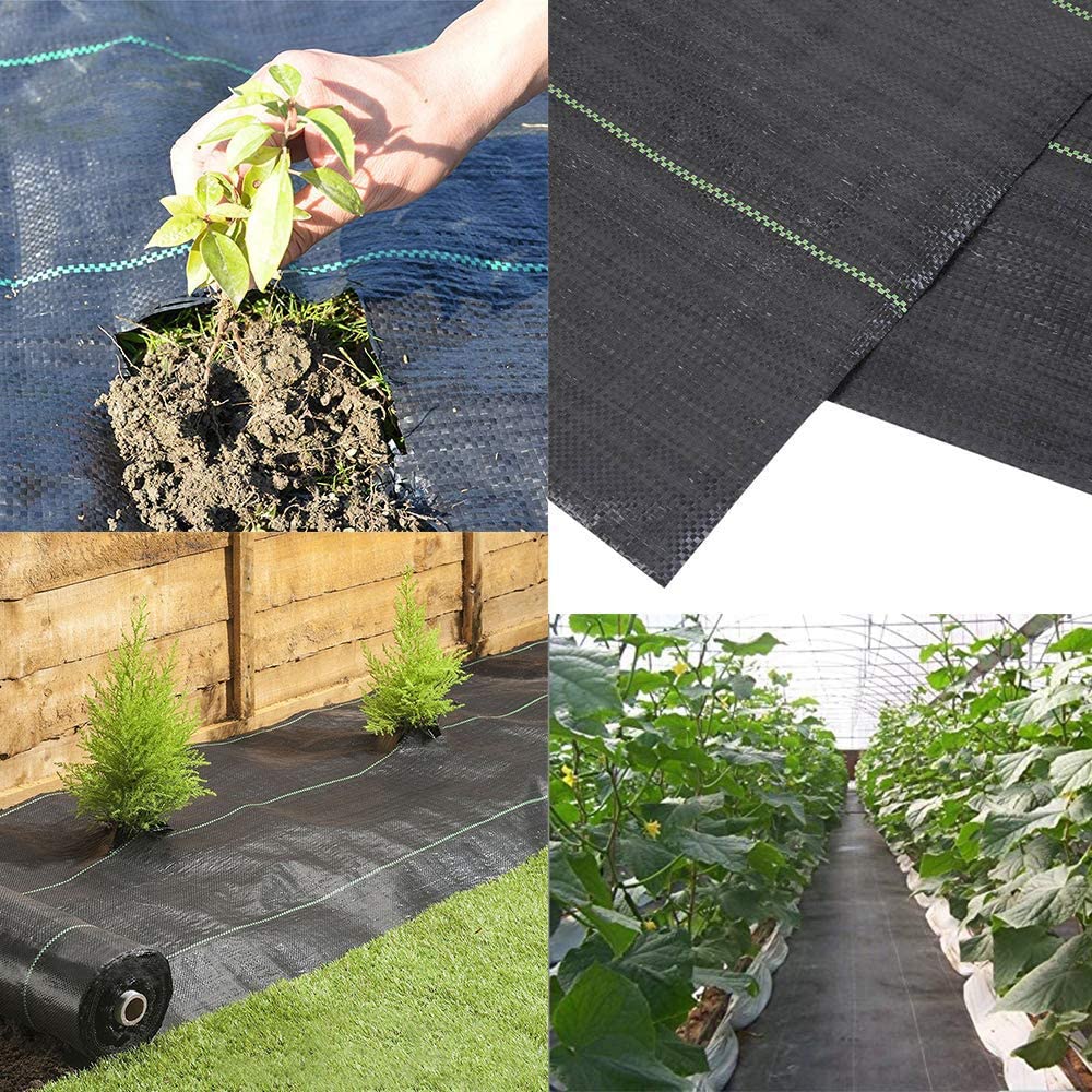 Heavy-Duty Weed Control Fabric Ground Cover - 2X100M 80G Garden Mats for Outdoor Gardens, Landscaping Fabric Roll