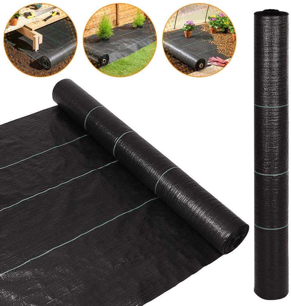Heavy-Duty Weed Control Fabric Ground Cover - 2X100M 80G Garden Mats for Outdoor Gardens, Landscaping Fabric Roll