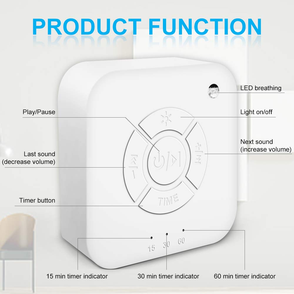 White Noise Machine with 9 Soothing Sounds Baby Soothing Night Light