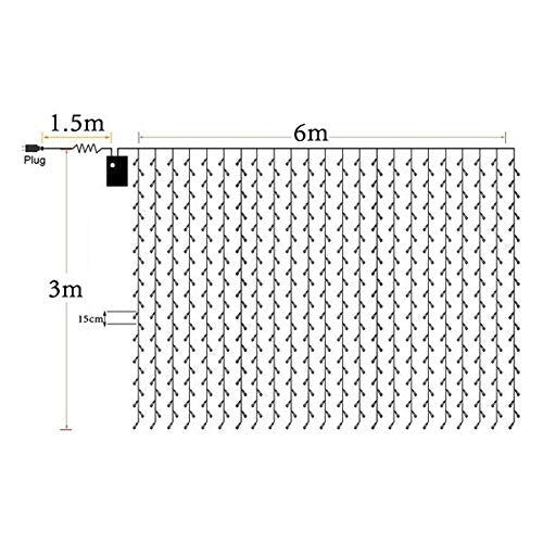 Curtain Lights 3X6m White