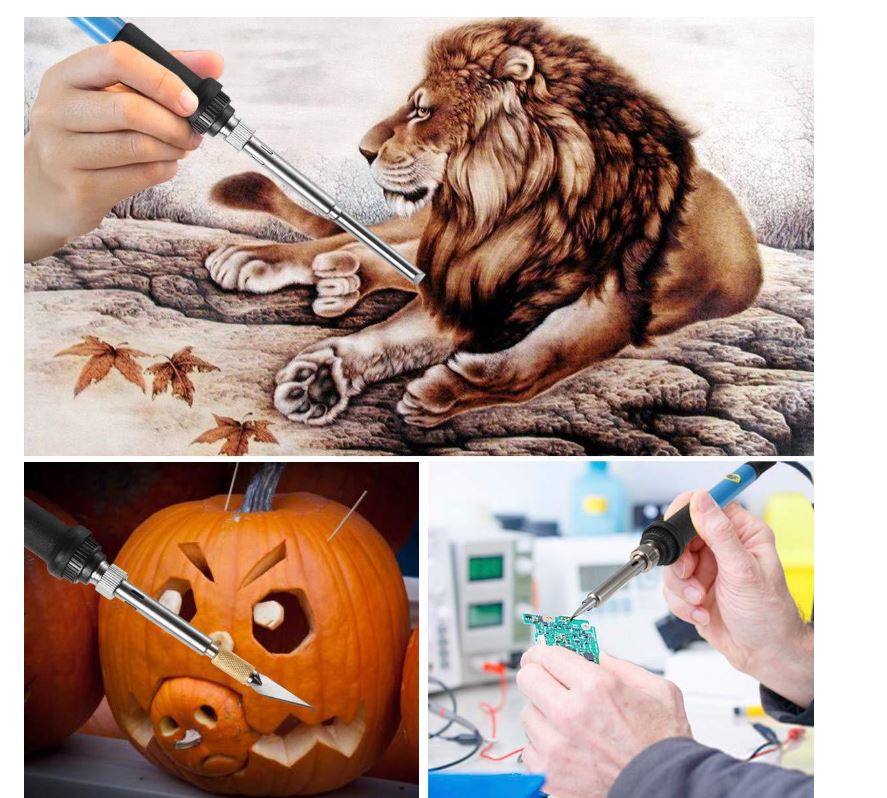 Wood Burning Kit Temperature Soldering Pyrography Pen Tips For Wood Burning, Soldering, Carving, Embossing