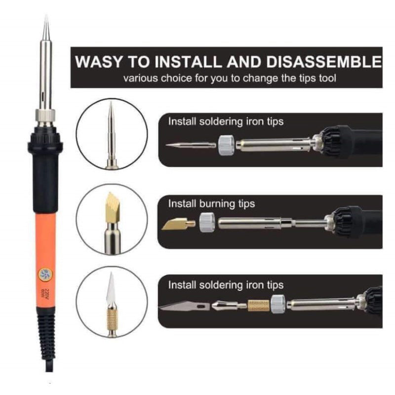 Wood Burning Kit Temperature Soldering Pyrography Pen Tips For Wood Burning, Soldering, Carving, Embossing