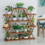 6-Tier 15 Pots Wooden Plant Flower Display Stand Wood Shelf Storage Rack Holder Succulents Planter for Garden Patio Balcony