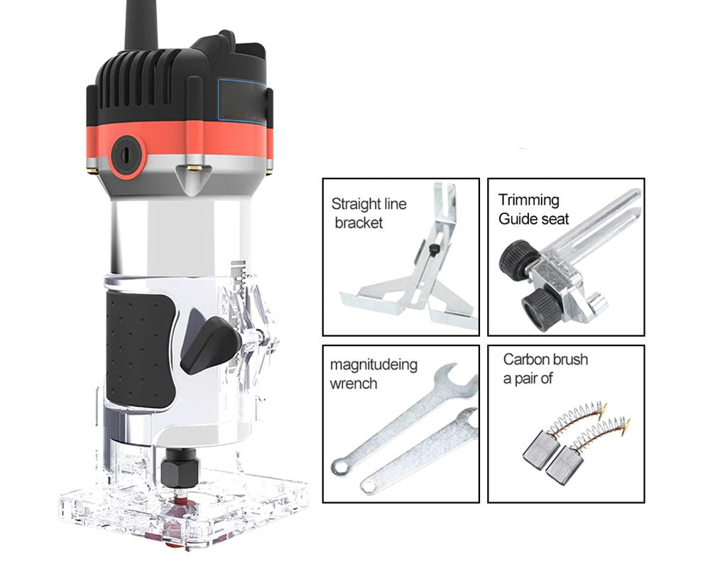Wood Trimmer Router Tool – Compact Handheld Woodworking Router for Cutting, Trimming, and Joinery