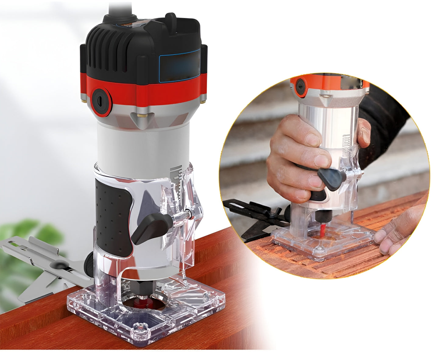 Wood Trimmer Router Tool – Compact Handheld Woodworking Router for Cutting, Trimming, and Joinery