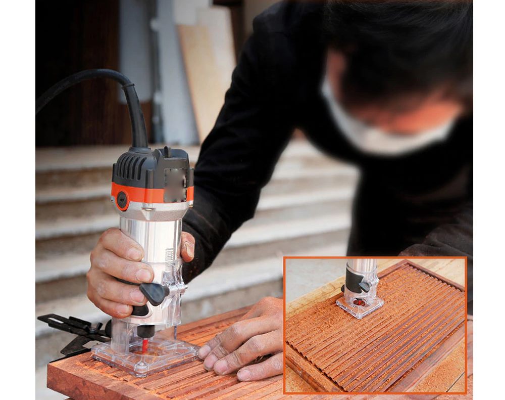 Wood Trimmer Router Tool – Compact Handheld Woodworking Router for Cutting, Trimming, and Joinery