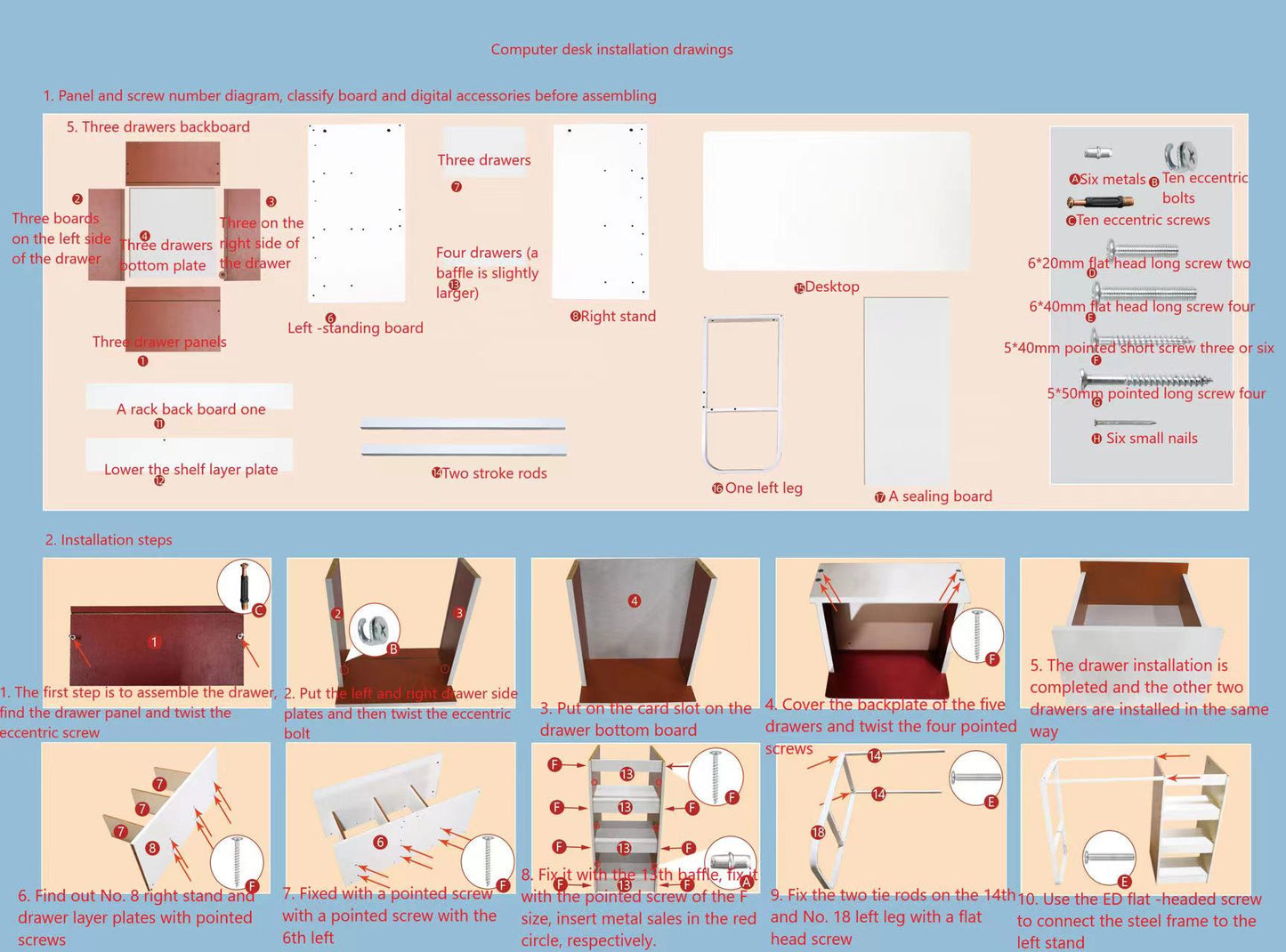 Computer Desk Study Desk Office Desk Modern Wooden Design