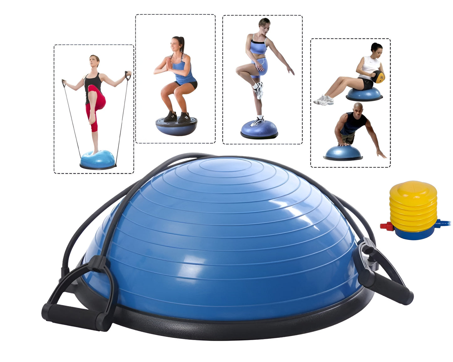 Balance Ball Yoga Home Fitness Trainer Exercise w Resistance Straps