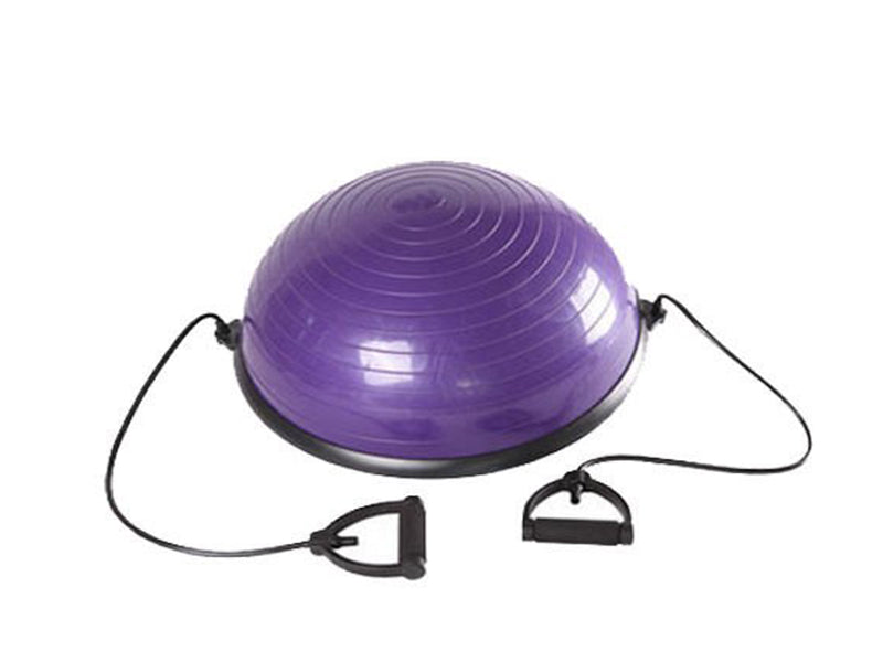 Yoga Half Ball Balance Trainer – Fitness Exercise Ball with Pump & Elastic Bands for Core Strength & Stability
