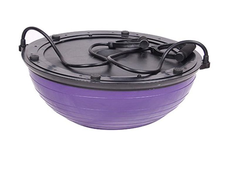 Yoga Half Ball Balance Trainer – Fitness Exercise Ball with Pump & Elastic Bands for Core Strength & Stability