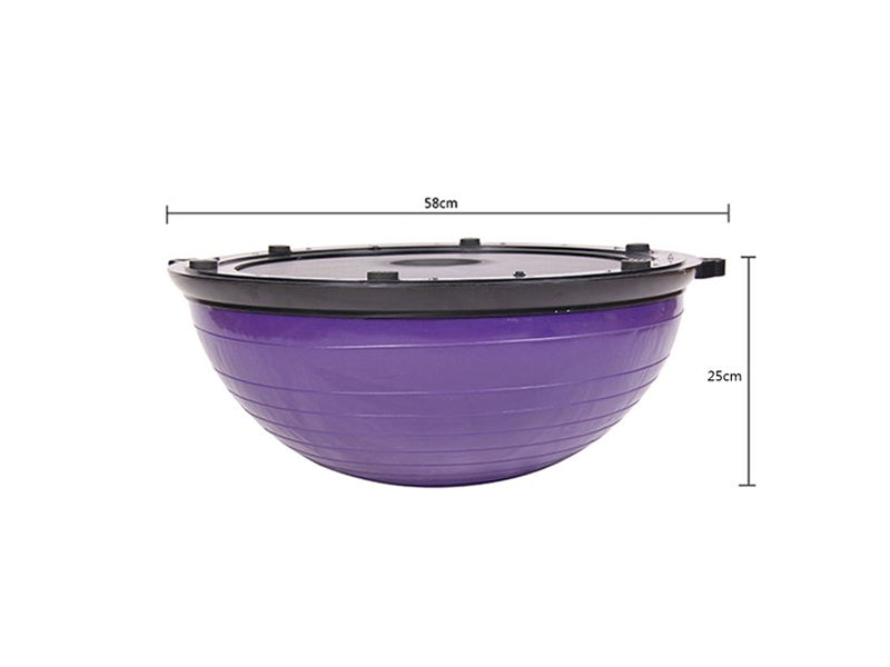 Yoga Half Ball Balance Trainer – Fitness Exercise Ball with Pump & Elastic Bands for Core Strength & Stability