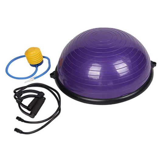 Yoga Half Ball Balance Trainer – Fitness Exercise Ball with Pump & Elastic Bands for Core Strength & Stability