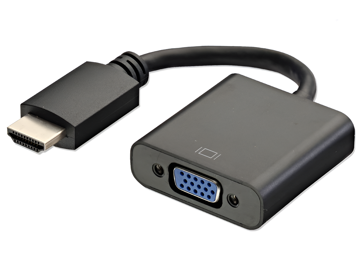 Male HDMI to VGA Female Adapter Video Cord Converter Cable 1080P Chipset for PC Laptop DVD HDTV Black