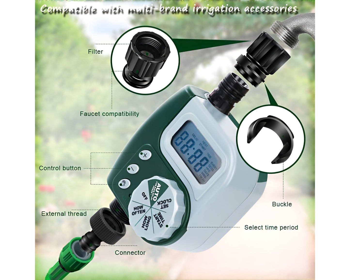 Automatic Digital Garden Water Timer Watering Irrigation System Controller with Filter Auto Timer Outdoor Irrigation Garden