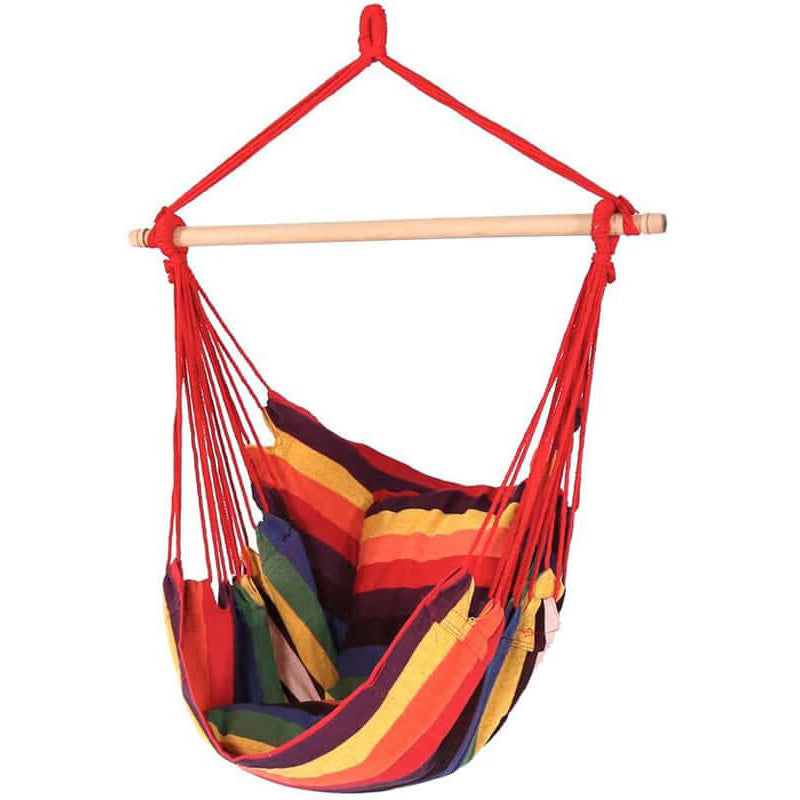 Hanging Rope Hammock Chair Porch Swing Seat, Hammock Net Chair Swing, Cotton Rope Porch Chair for Indoor, Outdoor, Garden, Patio, Porch, Yard