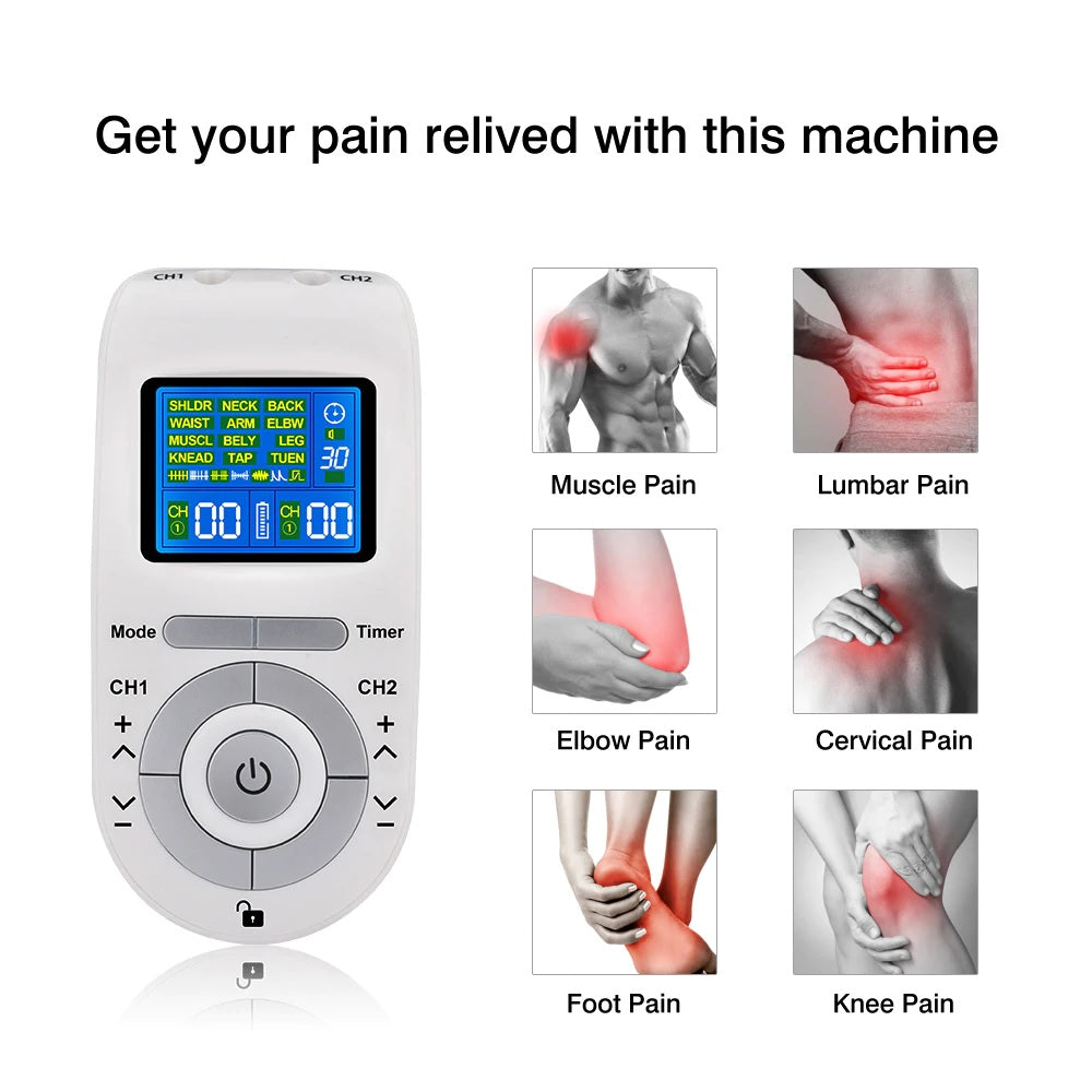 TENS Machine 12 Modes with 4 Electrode Pads