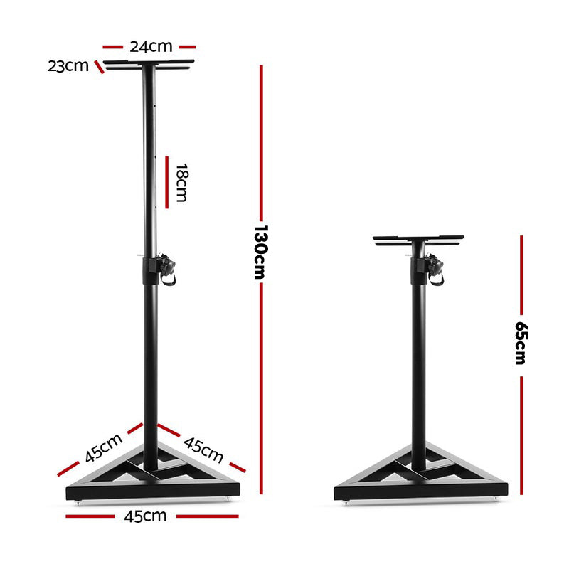 2pcs Adjustable Height Speaker Stands | Studio Mount for Home & Studio Use | Heavy-Duty Powder-Coated Steel