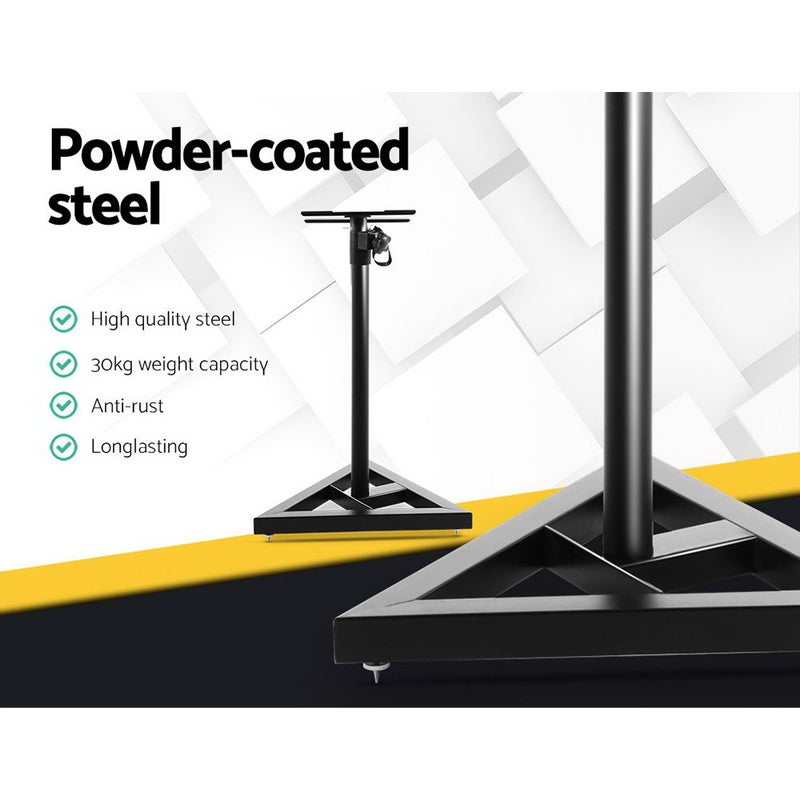 2pcs Adjustable Height Speaker Stands | Studio Mount for Home & Studio Use | Heavy-Duty Powder-Coated Steel