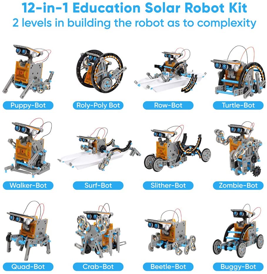 Solar Robot Kit, 12 In 1 Solar Educational Robot Kit