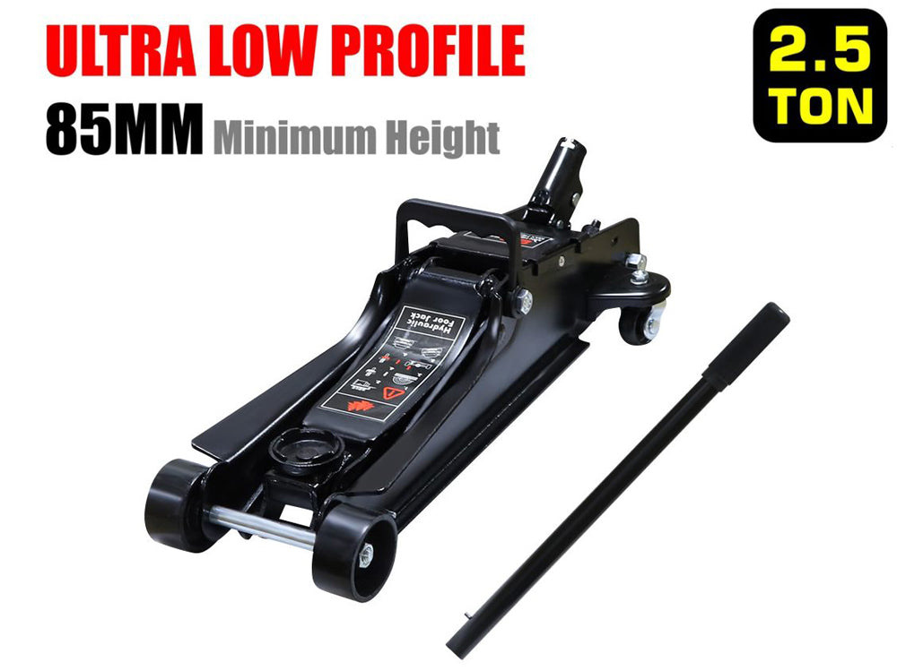 2.5Ton/5511lbs Heavy Duty Low Profile Hydraulic Car Trolley Black Floor Jack