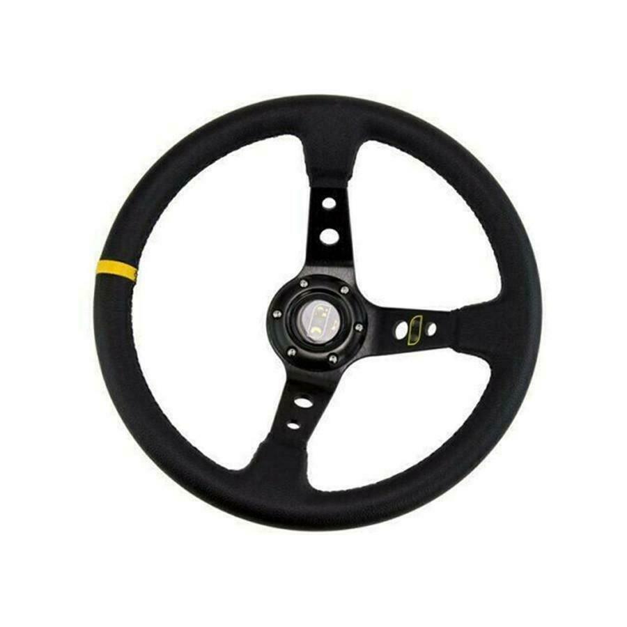 350MM Steering Wheel - Suede Leather Alloy Spokes