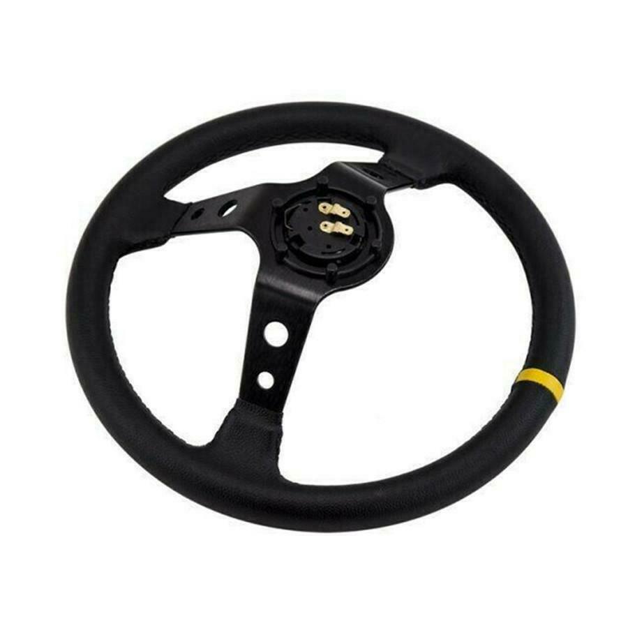 350MM Steering Wheel - Suede Leather Alloy Spokes