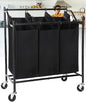 3 Bag Laundry Hamper Rolling Laundry Sorter