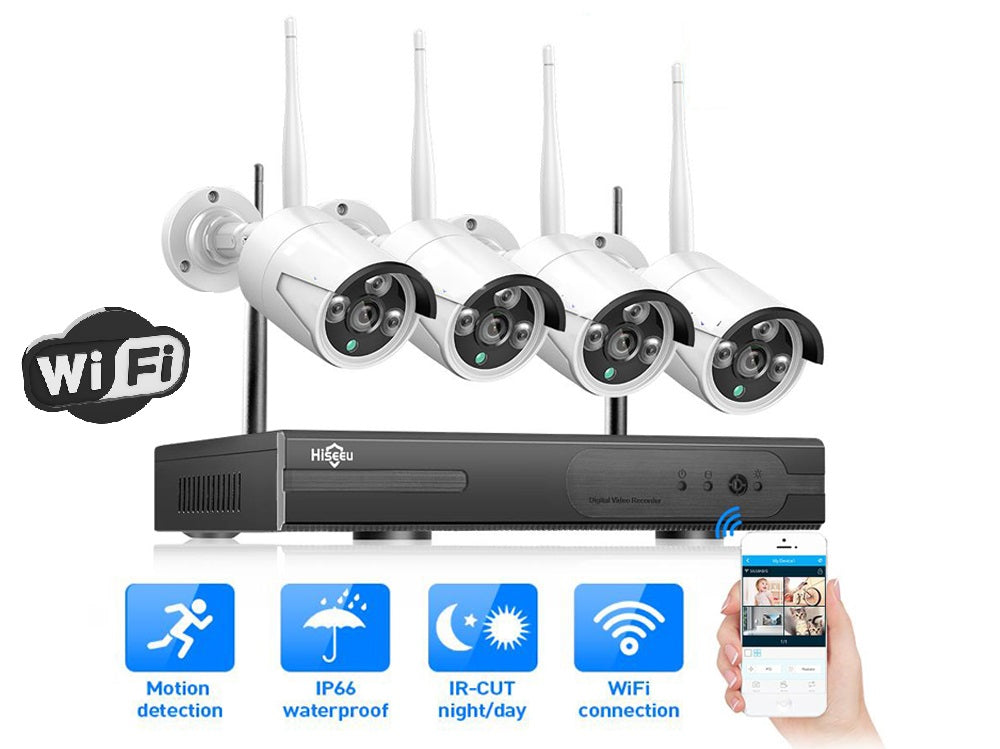 Wireless Security Camera system with 4 Cameras