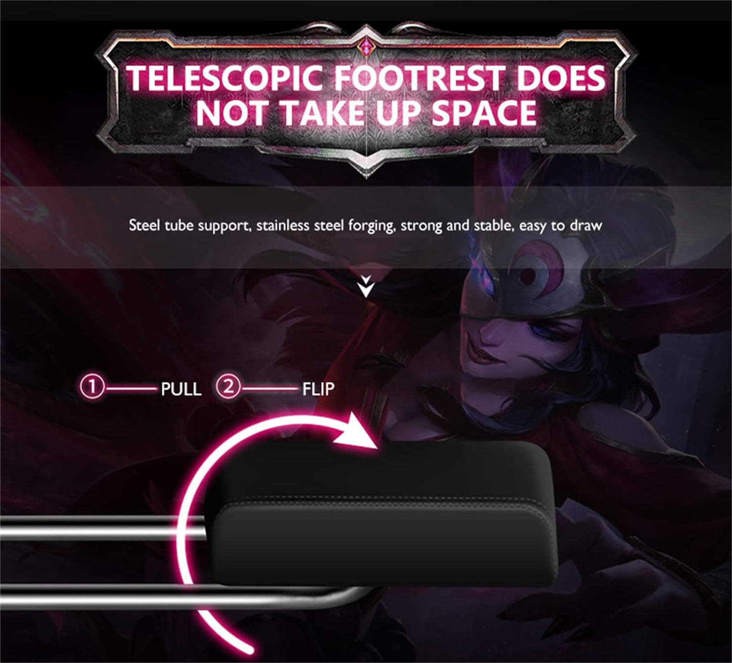 Gaming Chair with RGB Lights – Ergonomic Gaming Chair with Footrest & Speakers