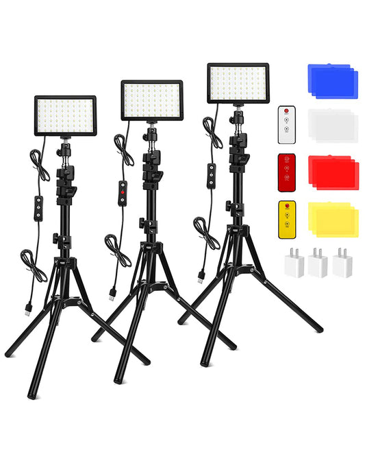 3Pcs 70 LED Video Light with Tripod Stand 1.2M