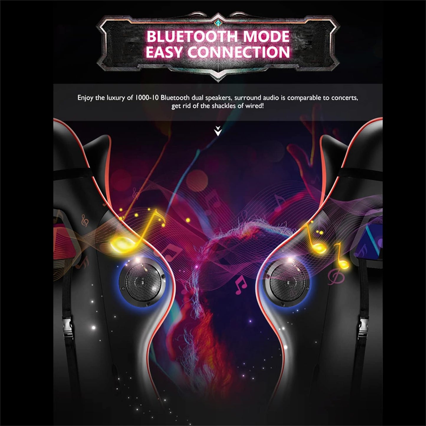 Gaming Chair with RGB Lights – Ergonomic Gaming Chair with Footrest & Speakers