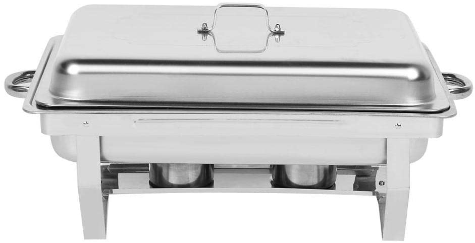 Stainless Steel Chafer Full Size Chafer Chafing Dish Buffet Set W/Water Pan,Food Pan,Fuel Holder and Lid For Catering Warmer Set