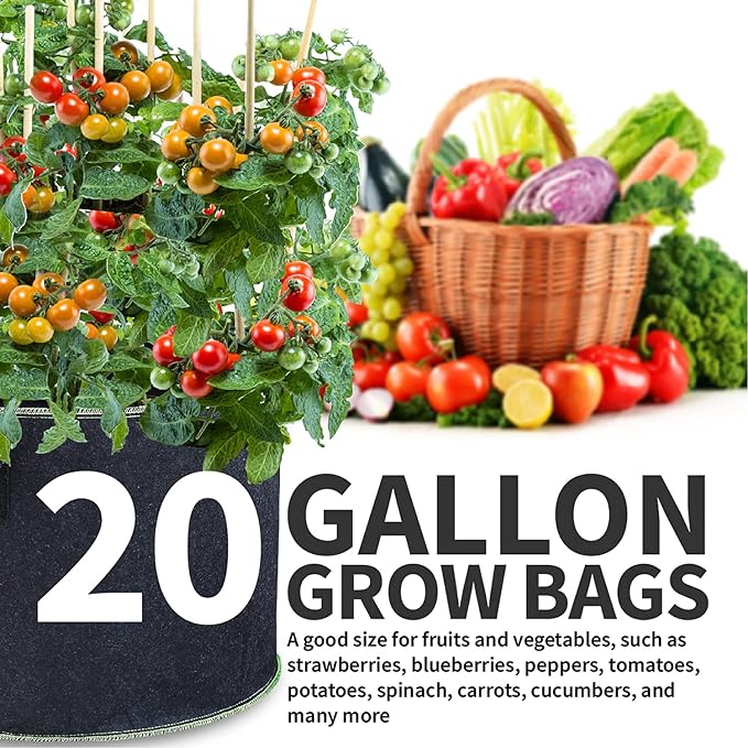 Plant Grow Bag 40x30cm 4 Pack, vegetable/Flower/Plant Growing Bags