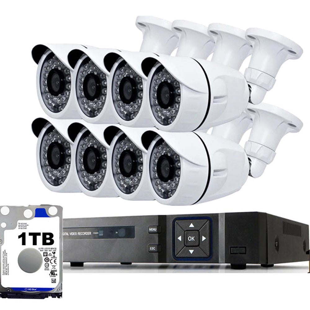 2MP 8 Channel 1080P DVR Security Camera System with 1TB Hard Drive