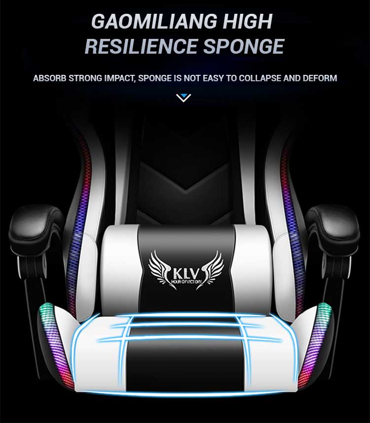 Gaming Chair with RGB Lights – Ergonomic Gaming Chair with Footrest & Speakers