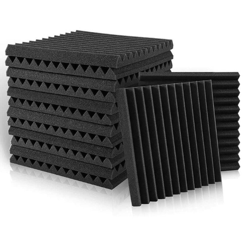 Sound Absorbing Panels 10 Pack - Acoustic Foam Wedge Tiles (30x30cm) - High Density for Studios and Media Rooms