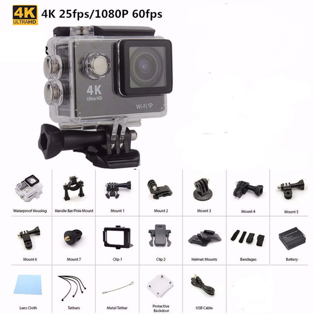 Action Camera 1080P Full HD – Waterproof Action Camera with WiFi, 16MP Lens & 30m Dive Depth