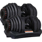 Adjustable Dumbbells 40KG Pair - Black | 17 Weight Increments for Home Gym