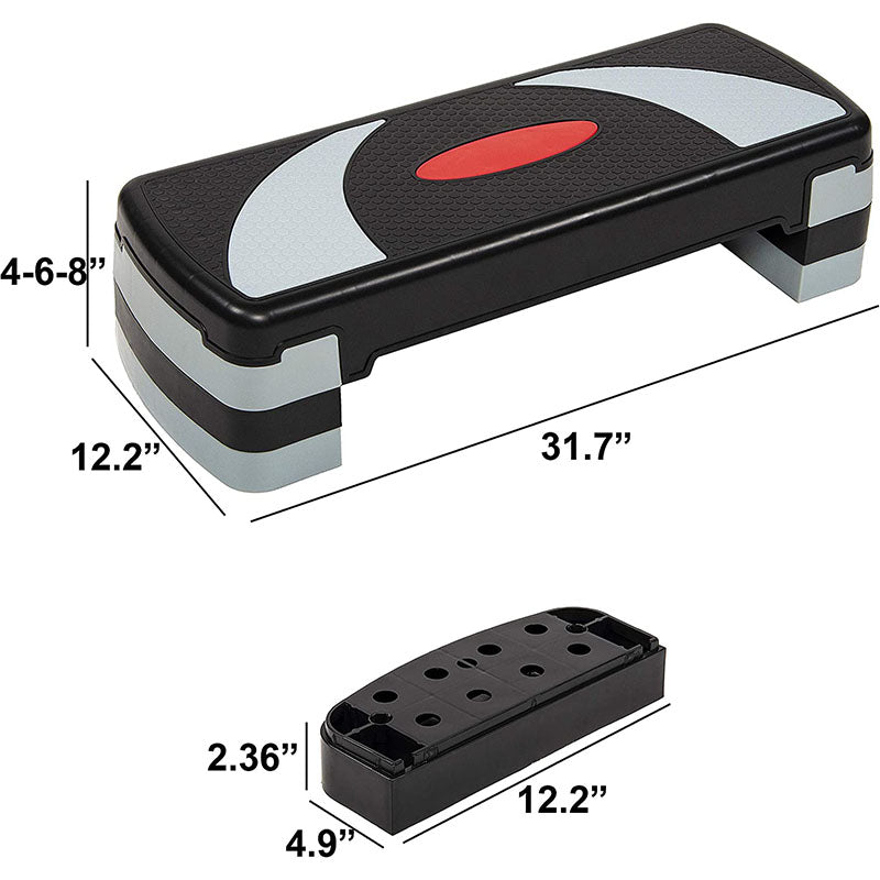 Adjustable Workout Aerobic Stepper Step Platform Trainer - Fitness Exercise Aerobic Step Bench