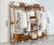 Bamboo Wardrobe 7-Tier Bamboo Wardrobe with Hanging Rod 1.4m