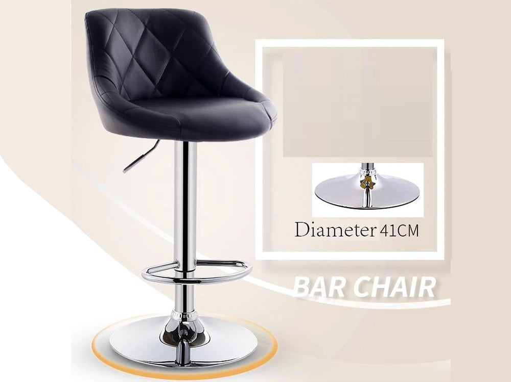 Bar Stool Breakfast Kitchen Stools: Faux Leather Adjustable Swivel Chairs
