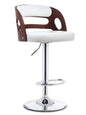 Adjustable Retro Barstool with PU Seat and Wood Backrest