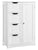Bathroom Cabinet with 4 Drawers Adjustable Shelf – White Freestanding Storage Side Cabinet for Bathroom, Kitchen, Living Room, Hallway