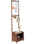 Bedside Table Bamboo – Multi-Purpose 2-Tier Storage Table with Coat Rack & Hooks for Entryway, Bedroom, or Closet (165cm)