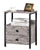 Bedside Table Grey – Industrial Bedside Table with 2 Drawers & Open Shelf, Steel Frame for Bedroom or Dorm